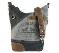 Sunsa Damen Tasche Umhängetasche. Handtasche aus Canvas & Leder. Nachhaltige Produkte. Groß Vintage Shoulder bag, Segeltuch Schultertasche für Pferdeliebhaber