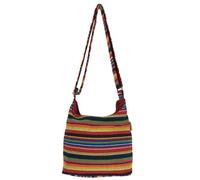 Sunsa Damen Umhängetasche. Hobo Tasche aus gewebter Baumwolle mit verstellbare Henkel. Crossbody Schultertasche mit Streifen Design. Geschenkideen für Frauen/Mädchen (Bunt/Senf/rot)
