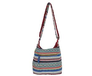 Sunsa Hobo Tasche. Gestreifte Baumwolle Umhängetasche. Vegane Schultertasche. Crossbody bag