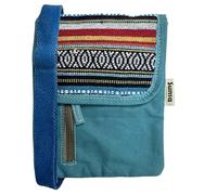 Sunsa Damen Umhängetasche. Nachhaltige Crossover Tasche. Vegane Kleine Messenger Bag mit mehreren Fächern. (blau)