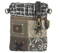 Sunsa kleine Umhängetasche Canvas Crossover Tasche in Patchwork Design