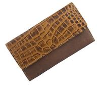 Sunsa Leder Geldbörse Portemonnaie aus Lederresten Großer Geldlbeutel