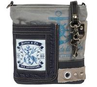 Sunsa Maritim Umhängetasche. Blaue Crossover Tasche. Schultertasche