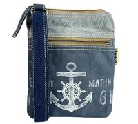Sunsa Maritim Anker Design Umhängetasche. Vegane Canvas Tasche. Blau/grau
