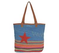 Sunsa Schultertasche Nachhaltige Jeans Shopper große Handtasche Damen Jeanstasche