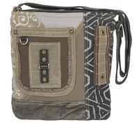 Sunsa Damen Umhängetasche. Canvas Crossover Tasche in grau Khaki