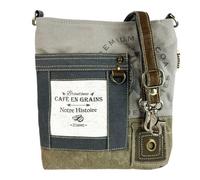 Sunsa Umhängetasche. Graue Crossover Tasche. Vintage Schultertasche