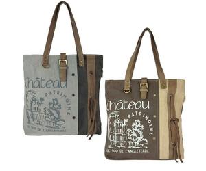 Sunsa Vintage Tasche Canvas Schultertasche große Shopper Damen Handtasche Einkaufstasche Braun
