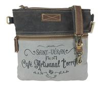 Sunsa Vintage Tasche schwarz grau Umhängetasche kleine Schultertasche