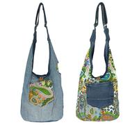Sunsa Wende Hobo Tasche. Cotton/Jeans Umhängetasche große Schultertasche praktisch Crossbody Bag