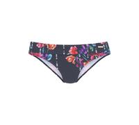 Bikini-Hose SUNSEEKER "Modern", Damen, Gr. 42, N-Gr, blau (marine, bedruckt), Polyamid, bedruckt, floral, Badehosen Bikini-Hose, mit Umschagbund (12839358-42) marine, bedruckt