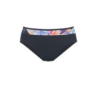 Bikini-Hose SUNSEEKER "Tahiti", Damen, Gr. 48, N-Gr, blau (marine, bedruckt), Polyamid, kontrastfarbene Details, Badehosen Bikini-Hose, mit bedrucktem Einsatz (16237414-48) marine, bedruckt