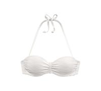 Bügel-Bandeau-Bikini-Top SUNSEEKER "Loretta", Damen, Gr. 36, Cup E, weiß, Microfaser, Polyamid, Strukturmuster, strukturiert, unifarben, Bikini-Oberteile, mit Strukturmuster (54429408-36) weiß
