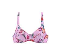 Bügel-Bikini-Top SUNSEEKER "Modern", Damen, Gr. 42, Cup B, rosa (rosa, bedruckt), Polyamid, bedruckt, floral, Bikini-Oberteile, in kompakterer Form (59435855-42) rosa, bedruckt