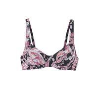 Bügel-Bikini-Top SUNSEEKER "Palina", Damen, Gr. 44, Cup E, schwarz (schwarz bedruckt), Recycling-Polyamid, Paisleymuster, Bikini-Oberteile, im Paisley Druck (31377019-44) schwarz bedruckt
