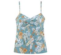 Bügel-Tankini-Top SUNSEEKER "Suva", Damen, Gr. 36, Cup B, blau (aquablau, bedruckt), Polyamid, floral, Bikini-Oberteile, in gedrehter Optik (65287164-36) aquablau, bedruckt