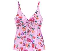Bügel-Tankini-Top SUNSEEKER "Modern", Damen, Gr. 38, Cup D, rosa (rosa, bedruckt), Polyamid, bedruckt, floral, Bikini-Oberteile, mit Blumendruck, Topseller (76036212-38) rosa, bedruckt