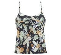 Bügel-Tankini-Top SUNSEEKER "Suva", Damen, Gr. 42, Cup D, schwarz (schwarz, bedruckt), Polyamid, floral, Bikini-Oberteile, in gedrehter Optik (45406044-42) schwarz, bedruckt