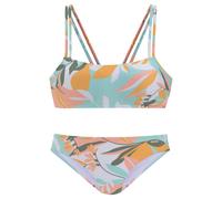 Bustier-Bikini SUNSEEKER "Allis", Damen, Gr. 40, Cup C/D, gelb (weiß, gelb), Microfaser, Microfaser, bedruckt, Bikini-Sets, mit besonderem Rücken (15843608-40) weiß, gelb