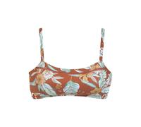 Bustier-Bikini-Top SUNSEEKER "Suva", Damen, Gr. 40, Cup C/D, rot (rostrot, bedruckt), Polyamid, floral, Bikini-Oberteile, mit Mesh-Einsatz (10443650-40) rostrot, bedruckt
