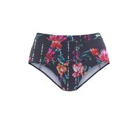 Highwaist-Bikini-Hose SUNSEEKER "Modern", Damen, Gr. 40, N-Gr, blau (marine, bedruckt), Polyamid, bedruckt, floral, Badehosen, mit floralem Design (75412365-40) marine, bedruckt