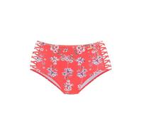 Highwaist-Bikini-Hose SUNSEEKER "Ditsy", Damen, Gr. 34, N-Gr, orange (orange, bedruckt), Microfaser, Polyamid, geblümt, Badehosen, mit Häkelkante und seitlichen Zierbändern (69890517-34) orange, bedru