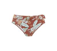 Highwaist-Bikini-Hose SUNSEEKER "Suva", Damen, Gr. 40, N-Gr, rot (rostrot, bedruckt), Microfaser, Polyamid, floral, Badehosen, mit abnehmbarem Gürtel, Topseller (85687150-40) rostrot, bedruckt