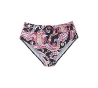 Highwaist-Bikini-Hose SUNSEEKER "Palina", Damen, Gr. 36, N-Gr, schwarz (schwarz bedruckt), Recycling-Polyamid, Paisleymuster, Badehosen, mit abnehmbarem Gürtel (33124739-36) schwarz bedruckt
