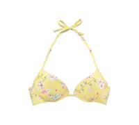 Push-Up-Bikini-Top SUNSEEKER "Ditsy", Damen, Gr. 32, Cup A, gelb (gelb, bedruckt), Microfaser, Polyamid, geblümt, Bikini-Oberteile, mit Häkelkante (51579537-32) gelb, bedruckt