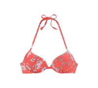 Push-Up-Bikini-Top SUNSEEKER "Ditsy", Damen, Gr. 34, Cup C, orange (orange, bedruckt), Microfaser, Polyamid, geblümt, Bikini-Oberteile, mit Häkelkante (32080704-34) orange, bedruckt