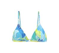 Triangel-Bikini-Top SUNSEEKER "Butterfly", Damen, Gr. 36, Cup C/D, blau (blau, grün), Microfaser, Polyamid, bedruckt, Bikini-Oberteile, mit Schmetterling-Design (85601306-36) blau, grün