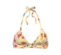 Triangel-Bikini-Top SUNSEEKER "Mila", Damen, Gr. 34, Cup C/D, gelb (gelb bedruckt), Microfaser, Microfaser, Polyamid, floral, Bikini-Oberteile, im floralen Design (54211932-34) gelb bedruckt