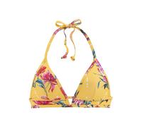 Triangel-Bikini-Top SUNSEEKER "Modern", Damen, Gr. 36, Cup A/B, gelb (gelb, bedruckt), Polyamid, bedruckt, floral, Bikini-Oberteile, mit floralem Design (81410007-36) gelb, bedruckt