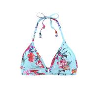 Triangel-Bikini-Top SUNSEEKER "Modern", Damen, Gr. 40, Cup A/B, blau (hellblau, bedruckt), Polyamid, floral, bedruckt, Bikini-Oberteile, mit floralem Design (46257232-40) hellblau, bedruckt