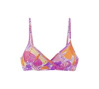 Triangel-Bikini-Top SUNSEEKER "Butterfly", Damen, Gr. 38, Cup A/B, lila (lila, orange), Obermaterial: 84% Polyamid, 16% Elasthan. Futter: 92% Polyester, 8% Elasthan. Wattierung: 100% Polyester, bedruc