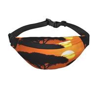 Sunset African Savanna Bauchtasche für Herren und Damen, modische Hüfttasche überall, Crossbody-Tasche, Geldbörse, Hüfttasche mit verstellbarem Riemen, wasserdichte Brusttasche für Reisen, Wandern,
