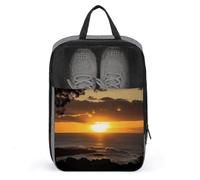 Sunset Hawaii Strand-Schuhtasche, Reise-Schuh-Organizer, wasserabweisend, Schuhbeutel mit Reißverschluss, Sneaker, Staubbeutel, grau, Einheitsgröße, modern, grau, Einheitsgröße, Modern