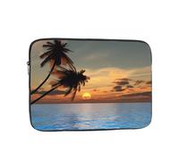 Sunset Palm Tree Ocean Pattern 17 Zoll Laptoptasche, innere Schutzhülle, tragbar und geeignet für Geschäftsreisen oder Reisen