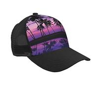 Sunset Purple Beach Baseball Cap Dad Hat Trucker Hat Damen Herren Snapback Verstellbarer Modischer Trendiger Hip Hop Hut Low Profile