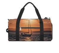 Sunset Seascape Segelboot, schwimmender Turnbeutel für Männer und Frauen, wasserabweisend, Reisetasche, leichte Tasche für Reisen, Sport, weiß, Einheitsgröße, weiß, Einheitsgröße