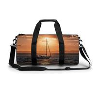 Sunset Seascape Segelboot, schwimmender Turnbeutel für Männer und Frauen, wasserabweisend, Reisetasche, leichte Tasche für Reisen, Sport, weiß, 45 cm/22,9 cm/22,9 cm/22,9 cm, weiß, 17.7in/9in/9in