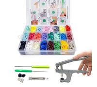 SUNTATOP T5 Druckknöpfe 24 Farben + Snaps Zange(T3, T5, T8) für alle Arten DIY Kleidung Basteln
