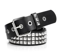 SUOSDEY Nietengürtel Bullet Gotisch Gürtel Metallic Rock 'n' Roll Punk Damen Herren für Jeans Kleids Hose schwarz