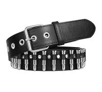 SUOSDEY Nietengürtel Bullet Gotisch Gürtel Metallic Rock 'n' Roll Punk Damen Herren für Jeans Kleids Hose schwarz