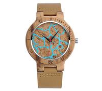 SUPBRO Holzuhren Herren Holzuhr Holz-Armbanduhr Klassik Analoge Quarzwerk Uhren Armband Klassik Detritus