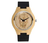 SUPBRO Holzuhren Herren Holzuhr Holz-Armbanduhr Klassik Analoge Quarzwerk Uhren Armband Klassik Skelett