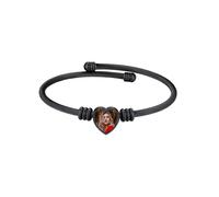 Supcare Armband Schwarz Mädchen Herz Foto Armband mit Gravur Fotoarmbänder Edelstahlarmband Armreifen Schmuck Armkette Charm Memorial Armband Armkettchen Partnerarmbänder Modeschmuck für Schwester