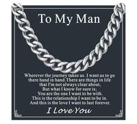 Supcare Card Kuba-Kette, Medizinischer 316L Edelstahl Herrenkette, 7mm Kette mit Karte, Vatertag Weihnachten Schmuck (Schmuckkästchen)