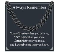 Supcare Card Kuba-Kette, Medizinischer 316L Edelstahl Herrenkette, 7mm Kette mit Karte, Vatertag Weihnachten Schmuck (Schmuckkästchen)