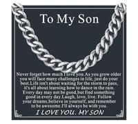 Supcare Card Kuba-Kette, Medizinischer 316L Edelstahl Herrenkette, 7mm Kette mit Karte, Vatertag Weihnachten Schmuck (Schmuckkästchen)